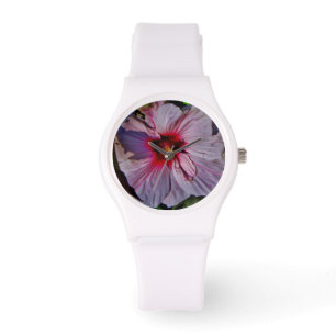Weißer Hibiskus Armbanduhr