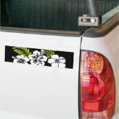 Weißer Hibiskus und Blätter Autoaufkleber (Auf Lkw)