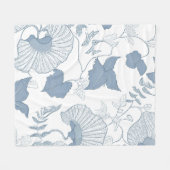 Weißer Hintergrund Delikatesse Blau Japanische Blu Fleecedecke (Vorderseite (Horizontal))