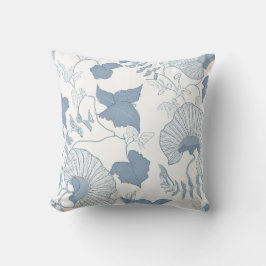 Weißer Hintergrund Delikatesse Blau Japanische Blu Kissen