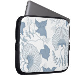 Weißer Hintergrund Delikatesse Blau Japanische Blu Laptopschutzhülle (Vorne Rechts)