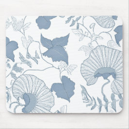 Weißer Hintergrund Delikatesse Blau Japanische Blu Mousepad