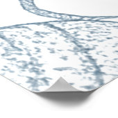 Weißer Hintergrund Delikatesse Blau Japanische Blu Poster (Ecke)