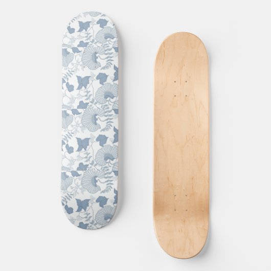 Weißer Hintergrund Delikatesse Blau Japanische Blu Skateboard (Vorderseite)