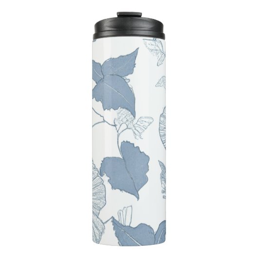 Weißer Hintergrund Delikatesse Blau Japanische Blu Thermosbecher (Vorderseite)