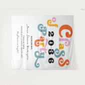 Weißer Hintergrund für 2024 Retro Custom Graduatio Wandteppich (Vorderseite (Horizontal))