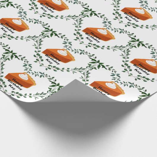 Weißer Hintergrund Grüne Kuchen Eiscreme Geschenkpapier (Ecke)