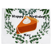 Weißer Hintergrund Grüne Kuchen Eiscreme Große Geschenktüte (Rückseite)