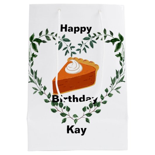 Weißer Hintergrund Grüne Kuchen Eiscreme Mittlere Geschenktüte (Rückseite)