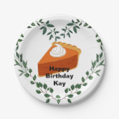 Weißer Hintergrund Grüne Kuchen Eiscreme Pappteller (Vorderseite)