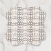 weißer Hintergrund mit braunem Muster Geschenkanhänger (Rückseite)