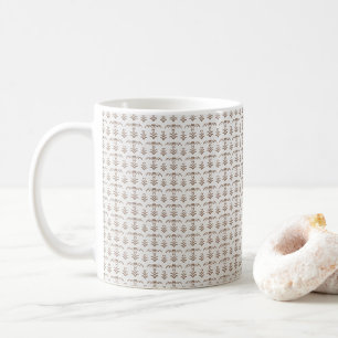 weißer Hintergrund mit braunem Muster Kaffeetasse