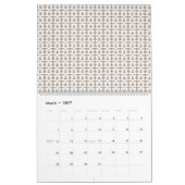 weißer Hintergrund mit braunem Muster Kalender (Mär 2027)