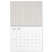 weißer Hintergrund mit braunem Muster Kalender (Mär 2027)