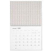 weißer Hintergrund mit braunem Muster Kalender (Jan 2027)