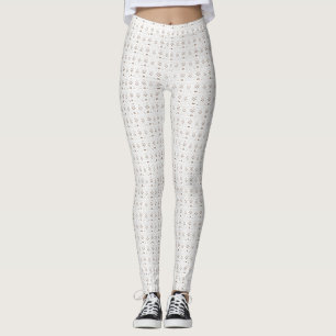 weißer Hintergrund mit braunem Muster Leggings