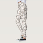 weißer Hintergrund mit braunem Muster Leggings (Links)