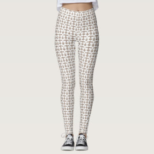 weißer Hintergrund mit braunem Muster Leggings