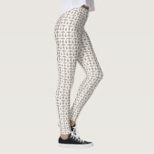 weißer Hintergrund mit braunem Muster Leggings (Rechts)