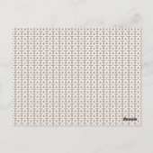 weißer Hintergrund mit braunem Muster Postkarte (Rückseite)
