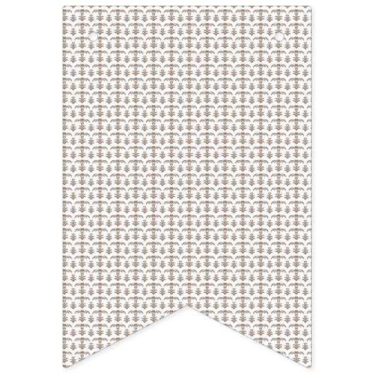 weißer Hintergrund mit braunem Muster Wimpelkette (Zweite Fahne)