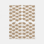 weißer Hintergrund mit braunen Blume Fleecedecke (Vorderseite)