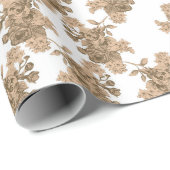 weißer Hintergrund mit braunen Blume Geschenkpapier (Rolleneckpunkt)