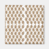 weißer Hintergrund mit braunen Blume Magnet (Vorne)