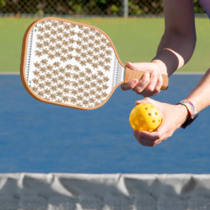 weißer Hintergrund mit braunen Blume Pickleball Schläger