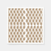 weißer Hintergrund mit braunen Blume Serviette (Vorderseite)