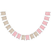 weißer Hintergrund mit braunen Blume Wimpelkette (Alle)