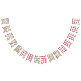 weißer Hintergrund mit braunen Blume Wimpelkette