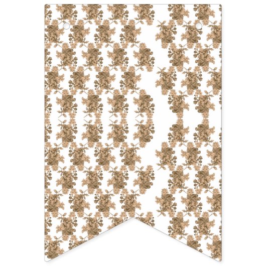 weißer Hintergrund mit braunen Blume Wimpelkette (Zweite Fahne)