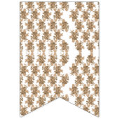 weißer Hintergrund mit braunen Blume Wimpelkette (Erste Fahne)