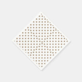 weißer Hintergrund mit braunen Polka-Punkten Serviette (Ecke)