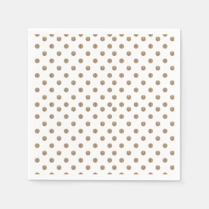weißer Hintergrund mit braunen Polka-Punkten Serviette