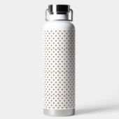 weißer Hintergrund mit braunen Polka-Punkten Trinkflasche (Rückseite)