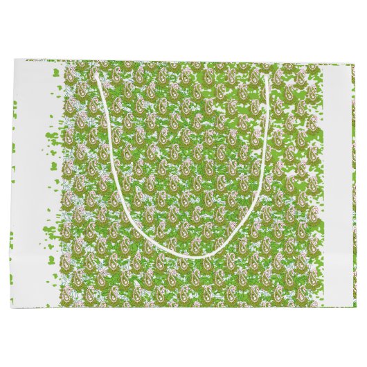 weißer Hintergrund mit braunen Punkten Große Geschenktüte (Rückseite)