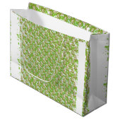 weißer Hintergrund mit braunen Punkten Große Geschenktüte (Vorderseite Schrägansicht)