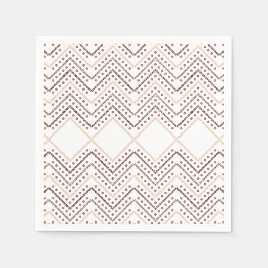 weißer Hintergrund mit braunen und roten Punkten Serviette (Vorderseite)