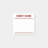 Weißer Hintergrund mit dunkelrotem, fett Individue Post-it Klebezettel (Vorderseite)