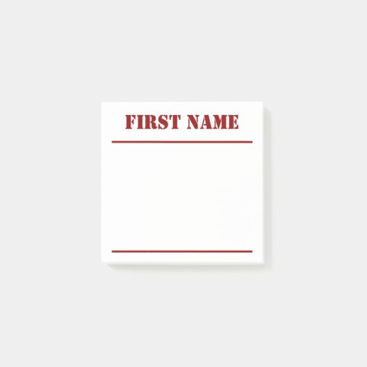 Weißer Hintergrund mit dunkelrotem, fett Individue Post-it Klebezettel (Vorderseite)
