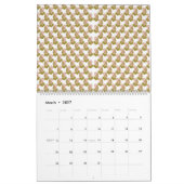 weißer Hintergrund mit einem Muster grüner Blätter Kalender (Mär 2027)