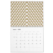 weißer Hintergrund mit grünen Blätter Kalender (Mär 2026)