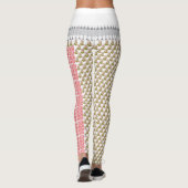 weißer Hintergrund mit grünen Blätter Leggings (Rückseite)
