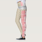 weißer Hintergrund mit grünen Blätter Leggings (Links)