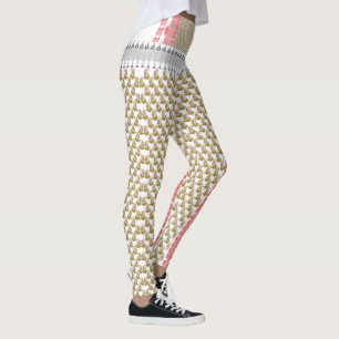 weißer Hintergrund mit grünen Blätter Leggings
