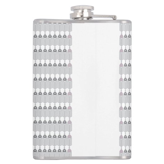 weißer Hintergrund mit Kreismuster Flachmann (Rückseite)