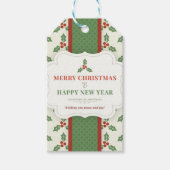Weißer Hintergrund mit Mistletoe und Meldung Geschenkanhänger (Vorderseite)