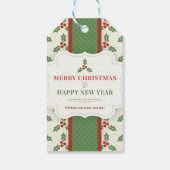 Weißer Hintergrund mit Mistletoe und Meldung Geschenkanhänger (Rückseite)